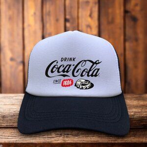 Coca Cola Vintage Inspired Mens Trucker Hat Black Snapback Since 1886 Retro Cap